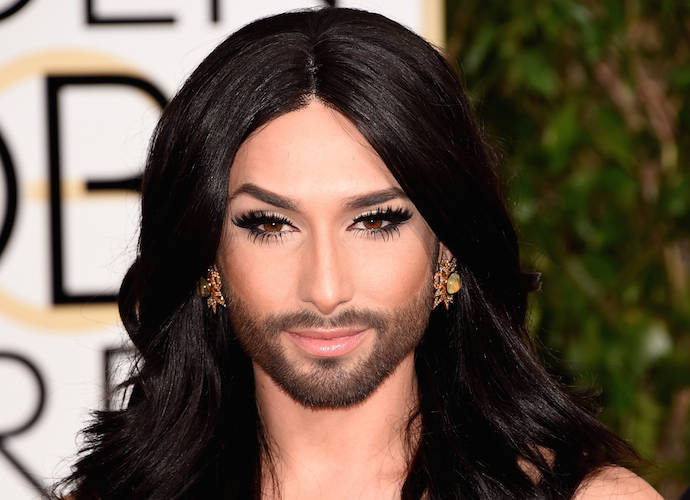 BEVERLY HILLS, CA - JANUARY 11: Singer/Musician Conchita Wurst attends the 72nd Annual Golden Globe Awards at The Beverly Hilton Hotel on January 11, 2015 in Beverly Hills, California. (Photo by Jason Merritt/Getty Images)