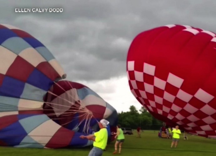 Hot Air Balloon Takes Flight At Wisconsin Balloon Festival