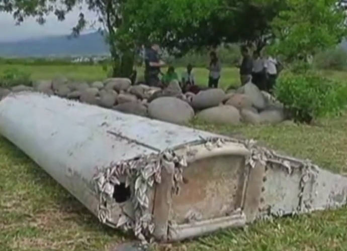 File photo of debris from a Boeing 777 found off coast of Reunion Island believed to be from Flight MH 370 (Image: Twitter)