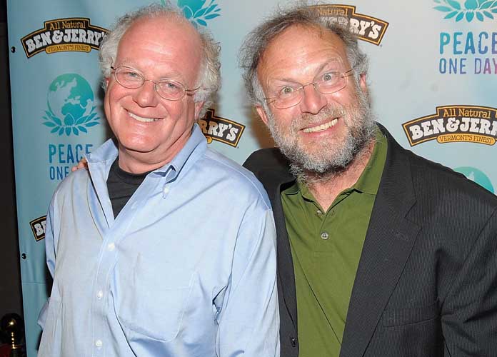 Ben Cohen and Jerry Greenfield co-founders of Ben & Jerry's at Ben & Jerry's attend Ben & Jerry's 10th Anniversay Celebration Of Peace Day at The Box on September 21, 2009 in New York City. (Photo by Jamie McCarthy/Getty Images for Ben & Jerry's) *** Local Caption *** Ben Cohen;Jerry Greenfield