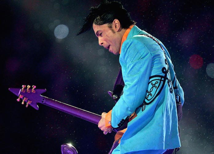 Prince performing at the Super Bowl in 2007