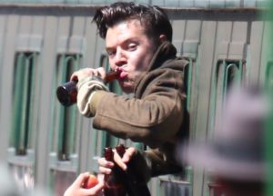 Harry Styles on the set of 'Dunkirk'
