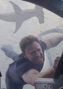 Ziering plays Fin Shepard, a bar owner who must rescue his wife after a tornado filled with sharks floods Los Angeles.