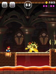 Mario vs. Bowser in Super Mario Run (iPad Pro)
