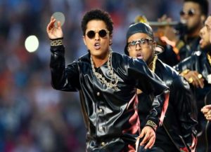 SANTA CLARA, CA - FEBRUARY 07: Bruno Mars performs during the Pepsi Super Bowl 50 Halftime Show at Levi's Stadium on February 7, 2016 in Santa Clara, California. (Image: Getty)