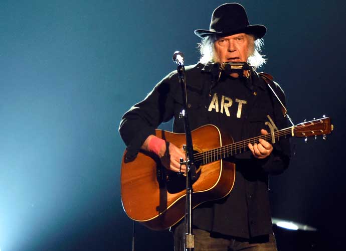 Singer Neil Young performs onstage