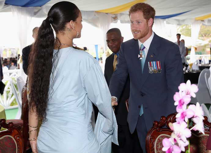 BRIDGETOWN, BARBADOS - NOVEMBER 30: Prince Harry meetsRihanna at a Toast to the Nation Event on day 10 of an official visit to the Caribbean on November 30, 2016 in Bridgetown, Barbados. Prince Harry's visit to The Caribbean marks the 35th Anniversary of Independence in Antigua and Barbuda and the 50th Anniversary of Independence in Barbados and Guyana. (Photo by Chris Jackson - WPA Pool/Getty Images)