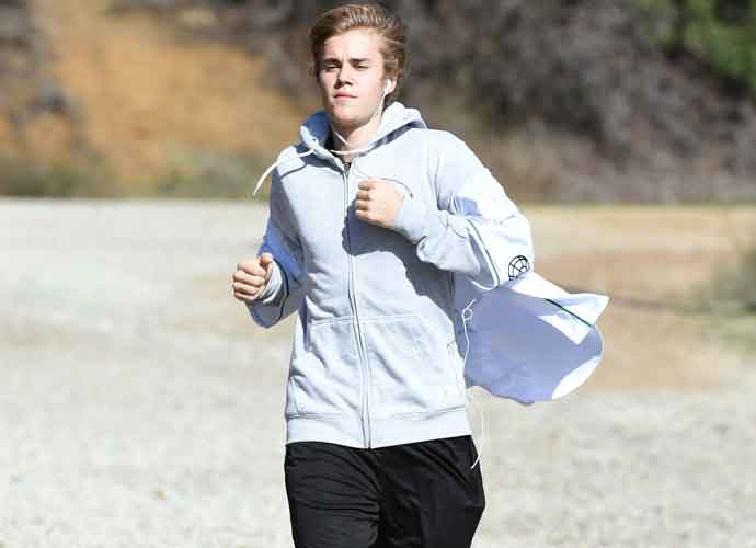 Justin Bieber goes for a trail run in the Hollywood Hills