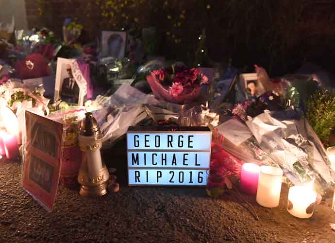 Floral tributes outside the Oxfordshire home of George Michael, where he was found dead on Christmas Day at Goring-on-Thames
