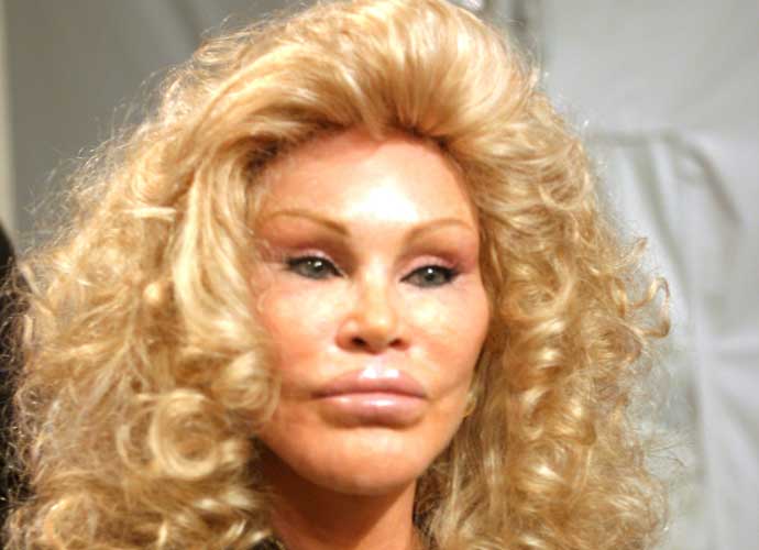 NEW YORK - SEPTEMBER 11: Socialite Jocelyn Wildenstein is shown backstage at the Lloyd Klein show during Olympus Fashion Week at the Plaza at Bryant Park Spring 2005 September 11, 2004 in New York City. (Photo by Astrid Stawiarz/Getty Images)