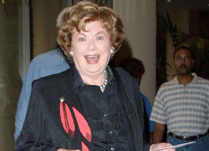 393105 03: Actress Barbara Hale arrives at the Nineteenth Annual Golden Boot Awards August11, 2001 in Beverly Hills, CA. (Photo by Frederick M. Brown/Getty Images)