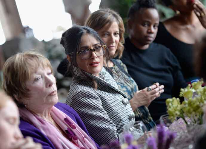 PARK CITY, UT - JANUARY 24: (L-R) Shirley MacLaine, Salma Hayek, Cindi Leive, and Dee Rees attend Lunch Celebrating Films Powered By Women Hosted By Glamour's Cindi Leive And Girlgaze's Amanda de Cadenet During Sundance on January 24, 2017 in Park City, Utah. (Photo by Vivien Killilea/Getty Images for Glamour)