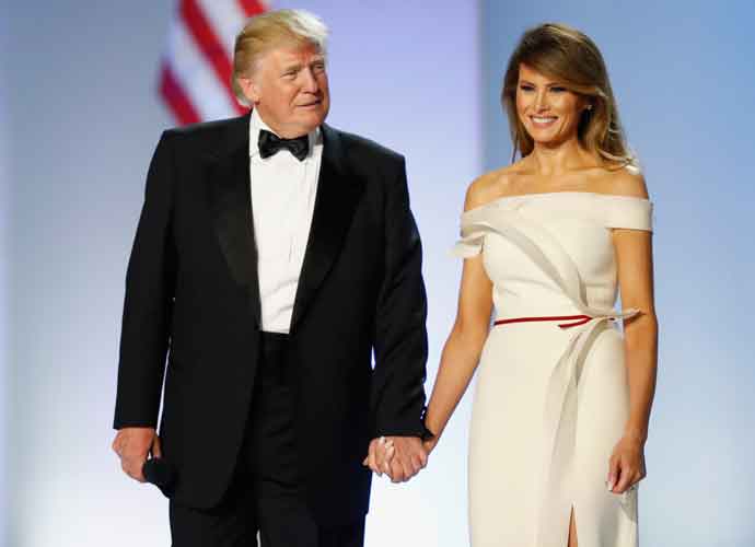 WASHINGTON, DC - JANUARY 20: President Donald Trump and first lady Melania Trump arrive at the Freedom Inaugural Ball at the Washington Convention Center January 20, 2017 in Washington, D.C. President Trump was sworn today as the 45th U.S. President.