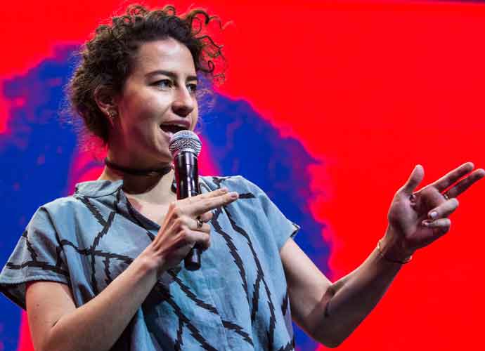 NEW YORK, NY - MAY 20: Ilana Glazer, an actress from the Comedy Central show Broad City, speaks at a media event announcing updates to the music streaming application Spotify on May 20, 2015 in New York City. The latest updates include the ability to stream video content, podcasts and radio programs as well as original songs for the application. (Photo by Andrew Burton/Getty Images)