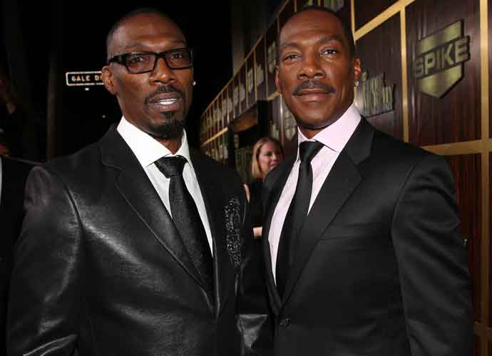 BEVERLY HILLS, CA - NOVEMBER 03: (L-R) Actor Charlie Murphy and honoree Eddie Murphy arrive at Spike TV's 'Eddie Murphy: One Night Only' at the Saban Theatre on November 3, 2012 in Beverly Hills, California. (Photo by Christopher Polk/Getty Images)