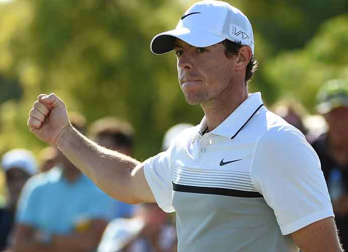 DUBAI, UNITED ARAB EMIRATES - NOVEMBER 22: Rory McIlroy of Northern Ireland celebrates his birdie putt on the par four 12th hole during the final round of the DP World Tour Championship on the Earth Course at Jumeirah Golf Estates on November 22, 2015 in Dubai, United Arab Emirates. (Photo by Ross Kinnaird/Getty Images)