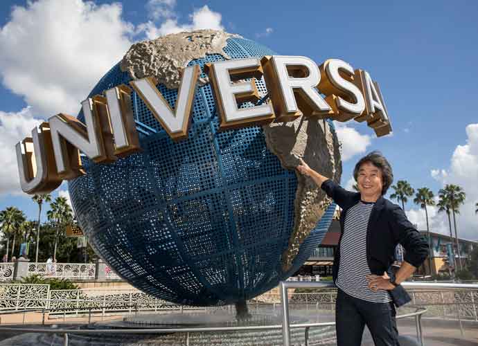 Shigeru Miyamoto, creator of Mario, stands outside Universal Orlando Resort. (Image: Universal)