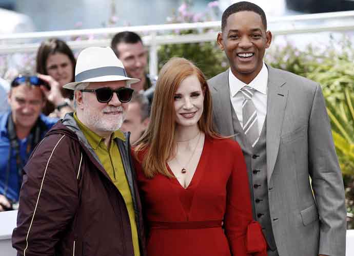 Pedro Almodovar, Jessica Chastain and Will Smith attending the Jury photocall during the 70th annual Cannes Film Festival in Cannes, France.