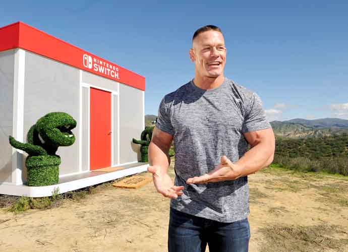John Cena, WWE Superstar, hosts Nintendo Switch in Unexpected Places for the Nintendo Switch system on February 23, 2017 at Blue Cloud Movie Ranch in Santa Clarita, California. (Photo by John Sciulli/Getty Images for Nintendo of America)