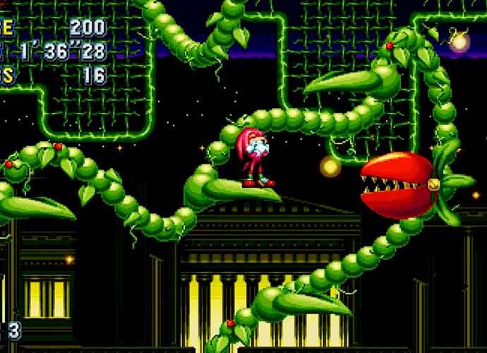 Knuckles in Sonic Mania Stardust Speedway Past
