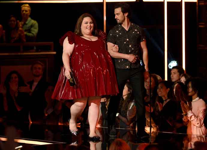 LOS ANGELES, CA - MAY 07: Actors Chrissy Metz and Milo Ventimiglia speak onstage during the 2017 MTV Movie And TV Awards at The Shrine Auditorium on May 7, 2017 in Los Angeles, California. (Photo by Kevork Djansezian/Getty Images)