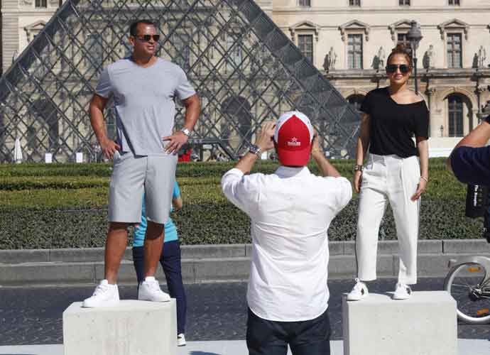 ennifer Lopez and her boyfriend Alex Rodriguez seen enjoying a promenade through The Jardin des Tuileries in Paris, France.