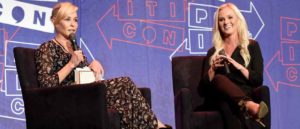PASADENA, CA - JULY 29: Chelsea Handler (L) and Tomi Lahren at 'Chelsea Handler in Conversation with Tomi Lahren' panel during Politicon at Pasadena Convention Center on July 29, 2017 in Pasadena, California. (Photo by Joshua Blanchard/Getty Images for Politicon)