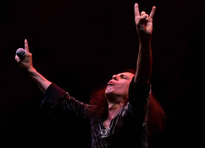 MELBOURNE, AUSTRALIA-AUGUST 10: Ronnie James Dio performs on stage with Heaven and Hell during their Heaven and Hell 2007 tour at Rod Laver Arena on August 10, 2007 in Melbourne, Australia. Heaven and Hell is a musical collaboration featuring Black Sabbath members Tony Iommi and Geezer Butler along with former members Ronnie James Dio and Vinny Appice. (Photo by Robert Cianflone/Getty Images)