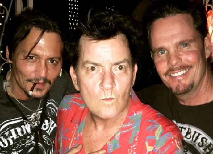 Johnny Depp, Charlie Sheen, And Kevin Dillon Have 'Platoon' Reunion (Image: Charlie Sheen/Instagram)