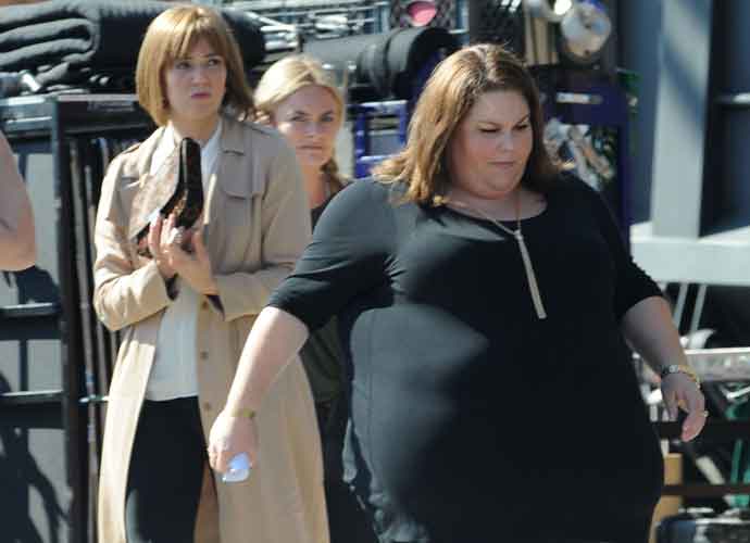Mandy Moore and Chrissy Metz on the set of 'This Is Us' filming in Los Angeles