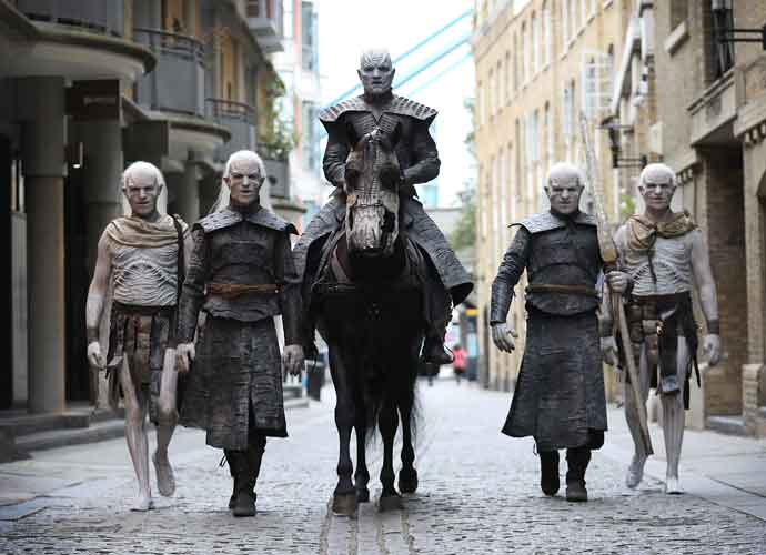 LONDON, ENGLAND - JULY 11: The Night King and White Walkers march through London to promote the forthcoming Game Of Thrones Season 7 on July 11, 2017 in London, England. The new season airs at 9pm on July 17th on Sky Atlantic. (Photo by Tim P. Whitby/Getty Images)