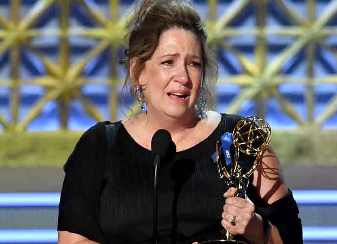 LOS ANGELES, CA - SEPTEMBER 17: Actor Ann Dowd accepts the Outstanding Supporting Actress in a Drama Series for 'The Handmaid's Tale' onstage during the 69th Annual Primetime Emmy Awards at Microsoft Theater on September 17, 2017 in Los Angeles, California. (Photo by Kevin Winter/Getty Images)