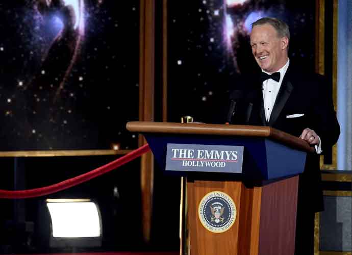 LOS ANGELES, CA - SEPTEMBER 17: Former White House Press Secretary Sean Spicer speaks onstage during the 69th Annual Primetime Emmy Awards at Microsoft Theater on September 17, 2017 in Los Angeles, California. (Photo by Kevin Winter/Getty Images)