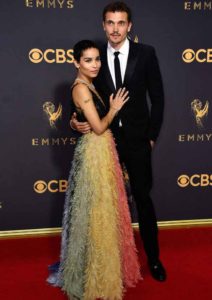 Zoe Kravitz and Karl Glusman at 2017 Emmys