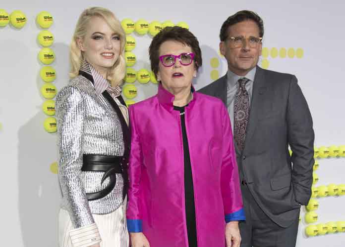 Emma Stone, Billie Jean King, Steve Carell At Premiere of 'Battle of the Sexes' at Regency Village Theater - Arrivals