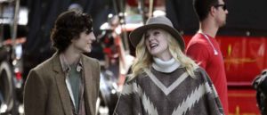 Timothée Chalame and Elle Fanning filming 'Untitled Woody Allen Project' in New York