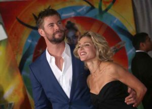 Chris Hemsworth and Elsa Pataky at World premiere of ’Thor: Ragnarok' at El Capitan Theatre