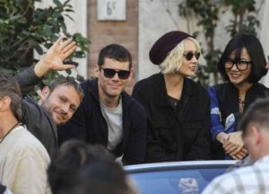 Netflix's Sense8 directed by Lana Wachowski with the cast of actors Max Riemelt, Miguel Angel Silvestre, Doona Bae, Tina Desai and Toby Onwumere in Naples, Italy