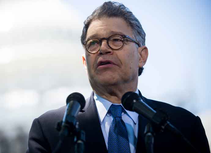 WASHINGTON, DC - JUNE 9: Sen. Al Franken (D-MN) speaks to reporters at a news conference dubbed #WeThePeople outside the Capitol on June 9, 2016 in Washington, D.C. Senate Democrats unveiled a new legislative proposal that will reform campaign finances and ensure fairer elections. (Photo by Gabriella Demczuk/Getty Images)