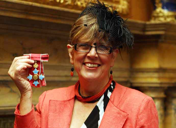 WINDSOR, ENGLAND - OCTOBER 05: Cook, writer and broadcaster Prue Leith poses after she became a Commander of the British Empire (CBE) by the Princess Royal during the investiture ceremony at Windsor Castle on October 5, 2010 in Windsor, England. King George V founded the order chivalry in 1917. (Photo by Steve Parsons - WPA Pool/Getty Images)