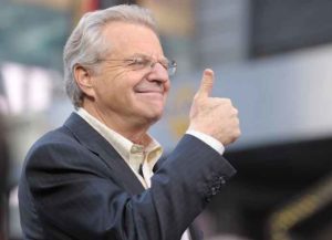 NEW YORK - OCTOBER 11: TV Host Jerry Springer celebrates the taping of 'The Jerry Springer Show' 20th anniversary show at Military Island, Times Square on October 11, 2010 in New York City. (Photo by Michael Loccisano/Getty Images)