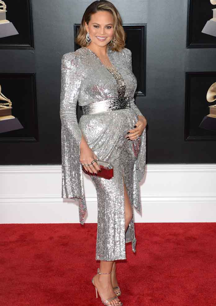 Chrissy Teigen attends the 60th Annual Grammys