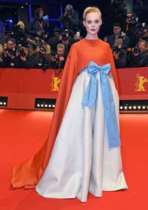 Elle Fanning at Berlinale Opening Ceremony at Berlinale Palast at Potsdamer Platz square.