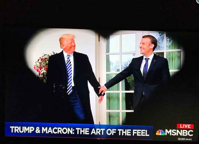Donald Trump & Emmanuel Macron's Awkward Encounters Turn Into Hilarious Memes