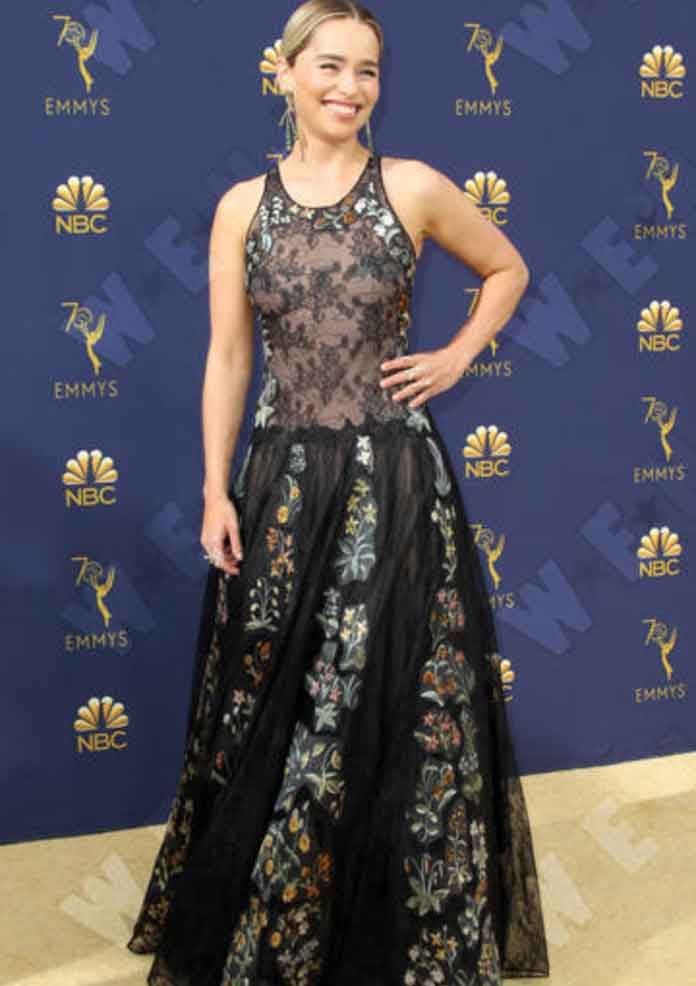 Emilia Clarke at the 2018 Emmys. (Credit: Adriana M. Barraza/WENN.com)