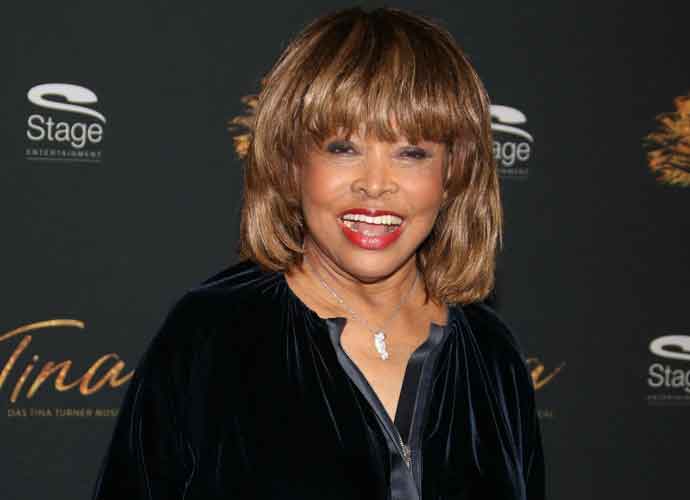 Tina Turner Dazzles In Blue Velvet At German Premiere Of New Musical 'Tina - The Tina Turner Musical'