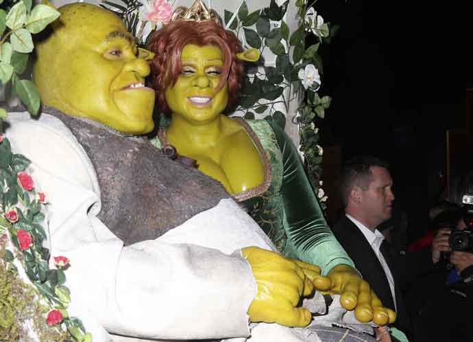Heidi Klum & Boyfriend Tom Kaulitz Dress Up As Princess Fiona & Shrek For Her Annual Halloween Party
