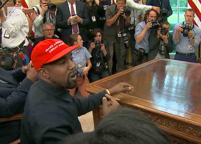 Kanye West visits White House, Trump praises rapper