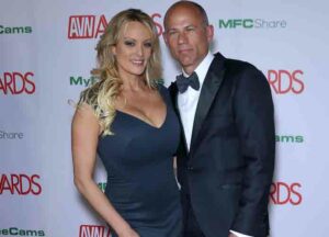 Stormy Daniels & Michael Avenatti at the 2019 AVN Awards Red Carpet Arrivals at The Joint Inside The Hard Rock Hotel and Casino
