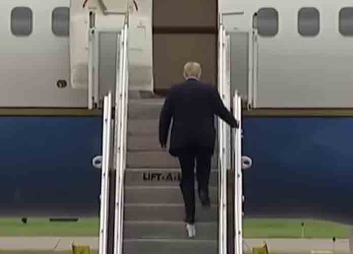 Donald Trump Seen With Toilet Paper On His Shoe As He Marched Onto Air Force One